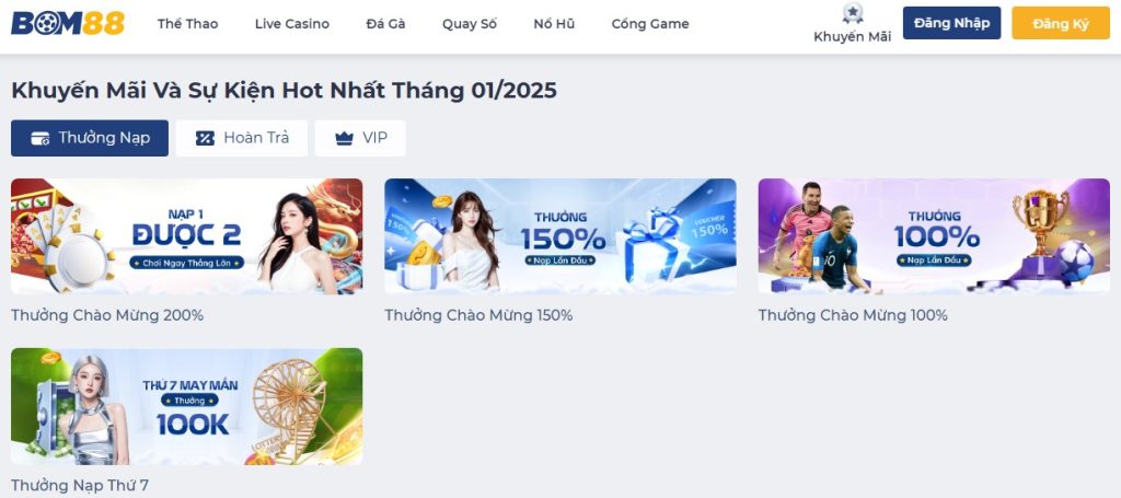 Cơn lốc ưu đãi đa dạng dành cho thành viên tại BOM88