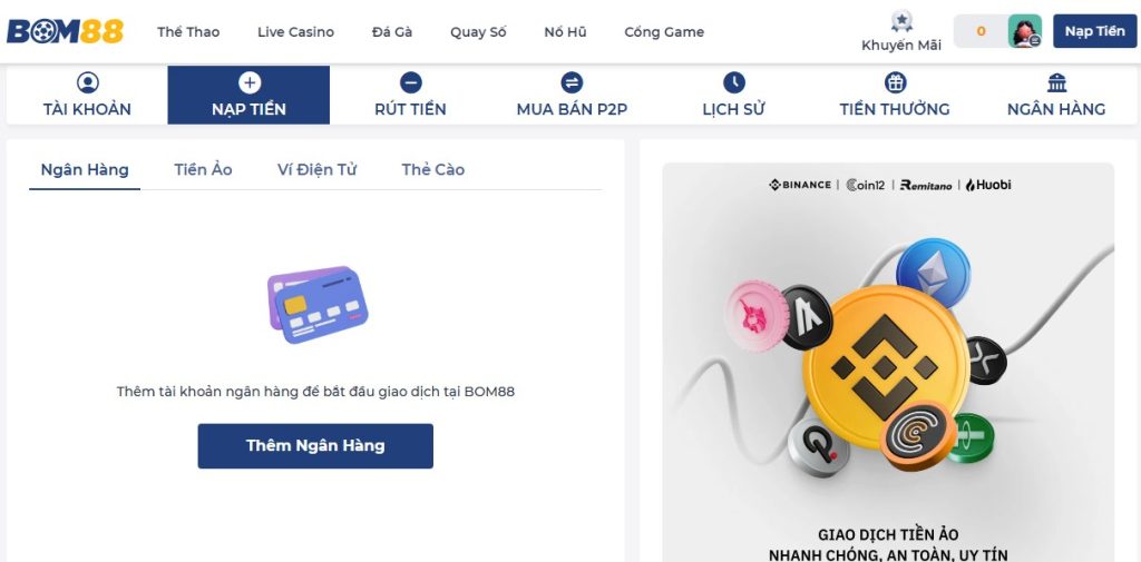 Nạp tiền siêu tốc, kích hoạt cuộc chơi ngay lập tức